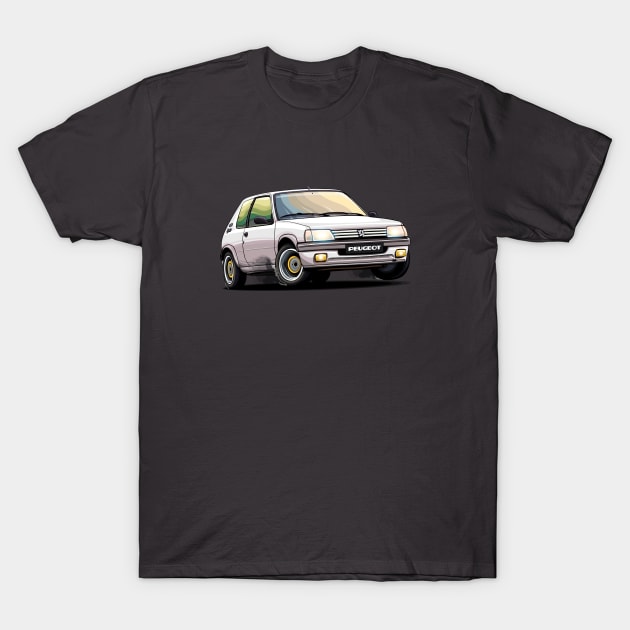 Peugeot 205 GTI T-Shirt by Mario Ramos Rally Art